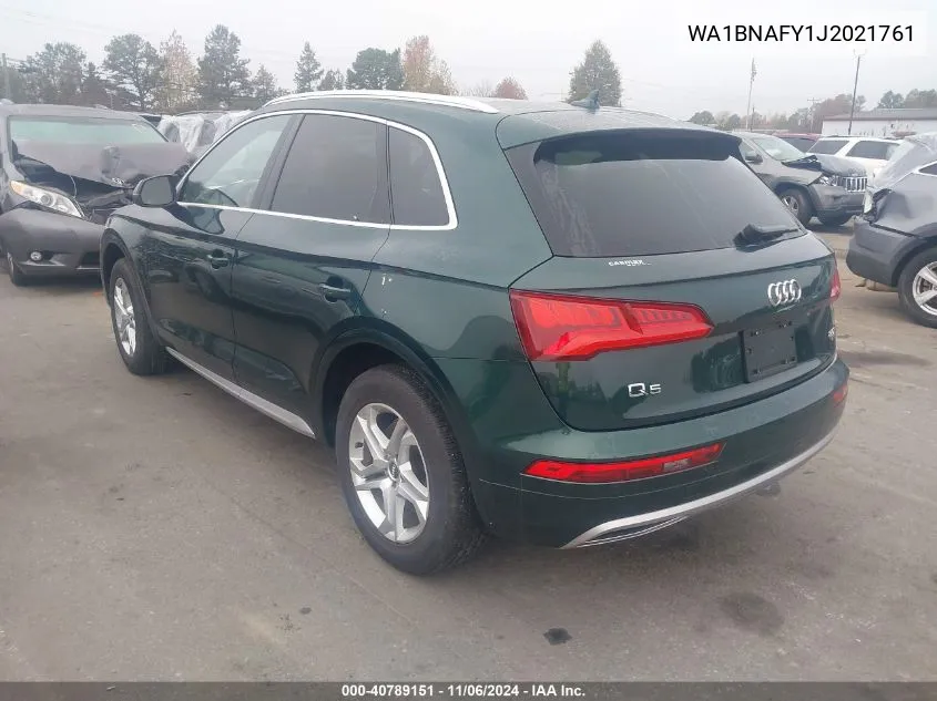 2018 Audi Q5 2.0T Premium/2.0T Tech Premium VIN: WA1BNAFY1J2021761 Lot: 40789151