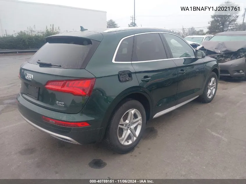 2018 Audi Q5 2.0T Premium/2.0T Tech Premium VIN: WA1BNAFY1J2021761 Lot: 40789151