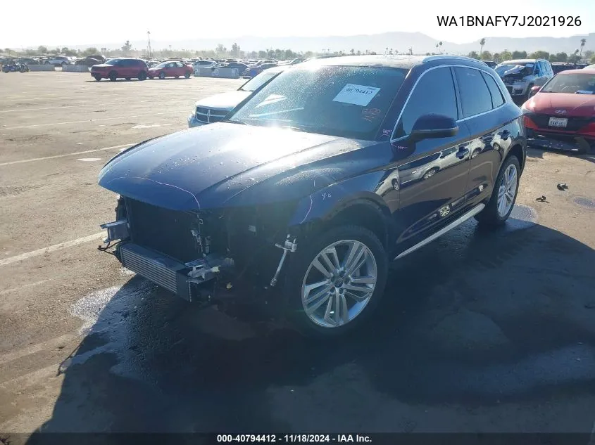 2018 Audi Q5 2.0T Premium/2.0T Tech Premium VIN: WA1BNAFY7J2021926 Lot: 40794412