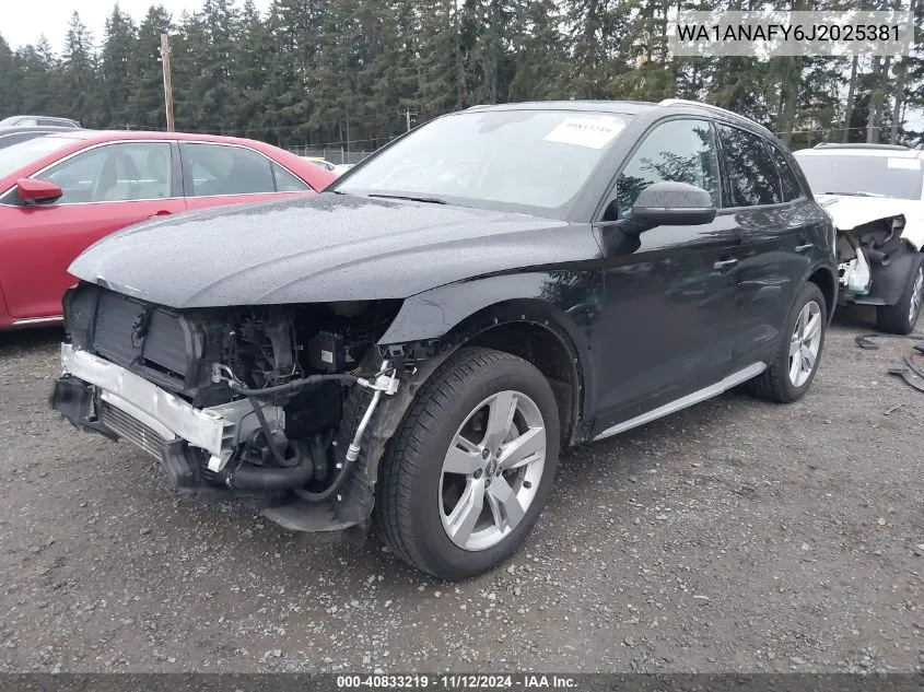 2018 Audi Q5 2.0T Premium/2.0T Tech Premium VIN: WA1ANAFY6J2025381 Lot: 40833219