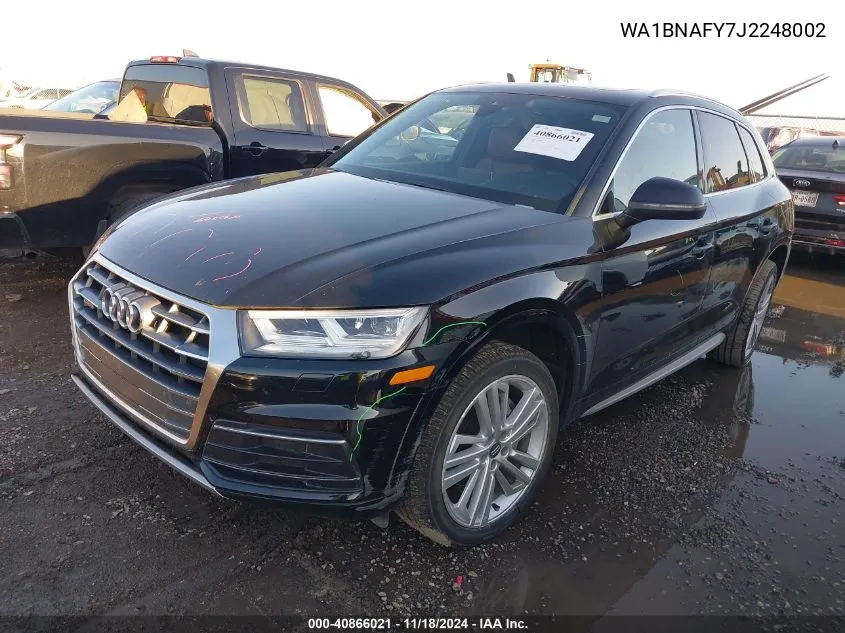 2018 Audi Q5 2.0T Premium VIN: WA1BNAFY7J2248002 Lot: 40866021