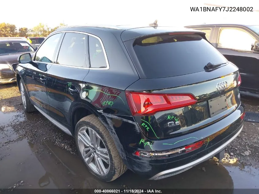 2018 Audi Q5 2.0T Premium VIN: WA1BNAFY7J2248002 Lot: 40866021