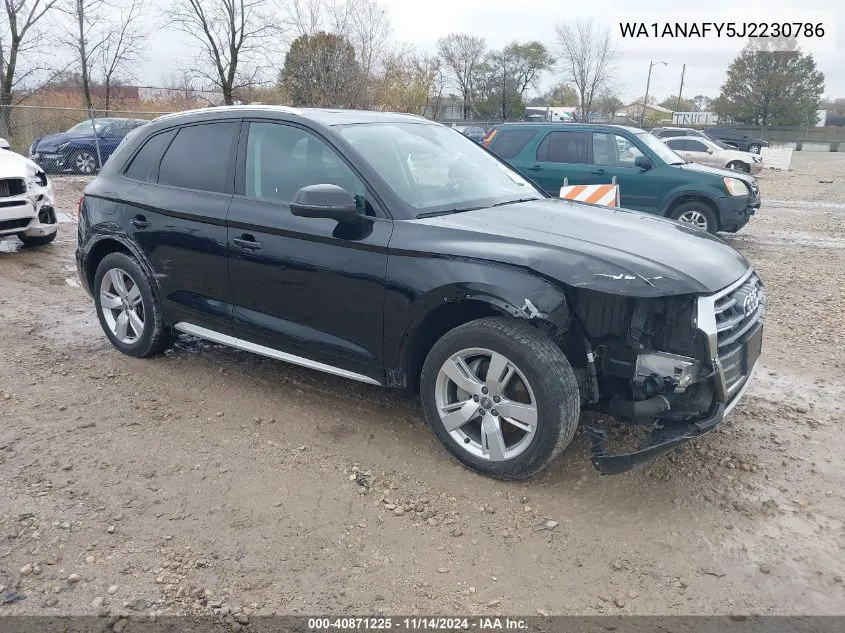 2018 Audi Q5 2.0T Premium/2.0T Tech Premium VIN: WA1ANAFY5J2230786 Lot: 40871225