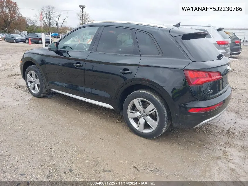 2018 Audi Q5 2.0T Premium/2.0T Tech Premium VIN: WA1ANAFY5J2230786 Lot: 40871225