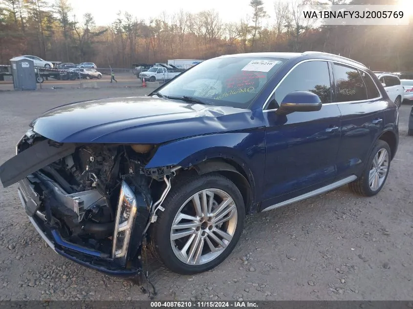 2018 Audi Q5 2.0T Premium/2.0T Tech Premium VIN: WA1BNAFY3J2005769 Lot: 40876210