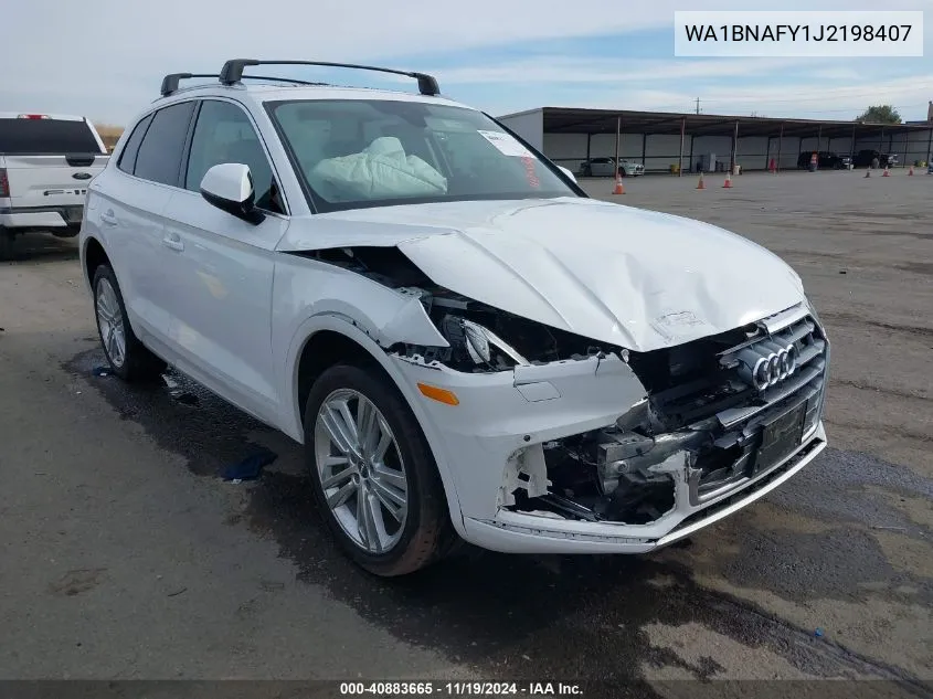 2018 Audi Q5 2.0T Premium/2.0T Tech Premium VIN: WA1BNAFY1J2198407 Lot: 40883665