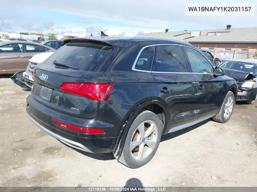 2019 Audi Q5 VIN: WA1BNAFY1K2031157 Lot: 12118336