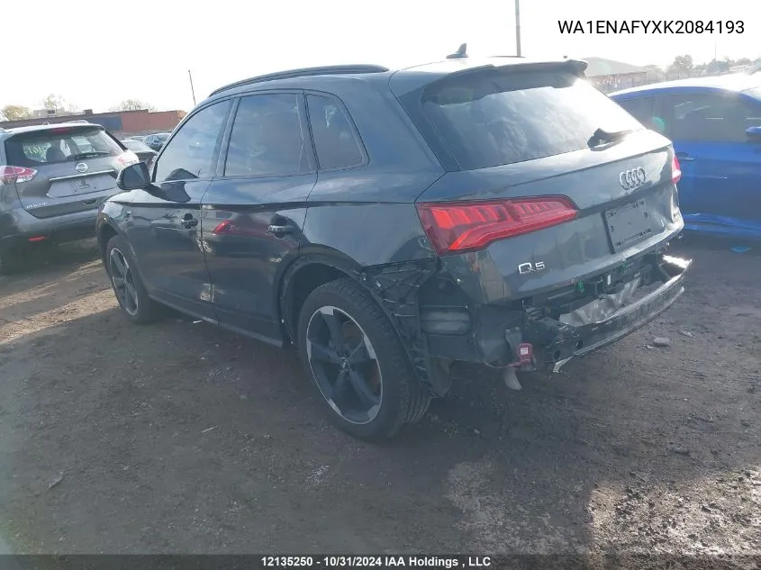 2019 Audi Q5 VIN: WA1ENAFYXK2084193 Lot: 12135250