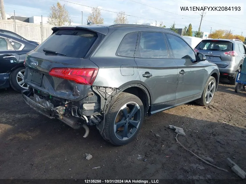 2019 Audi Q5 VIN: WA1ENAFYXK2084193 Lot: 12135250