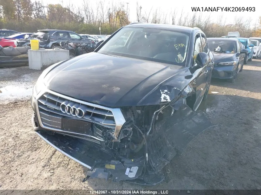 2019 Audi Q5 VIN: WA1ANAFY4K2069493 Lot: 12142067