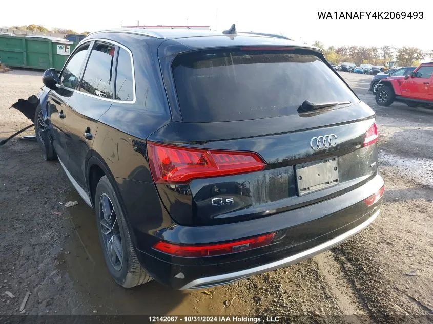 2019 Audi Q5 VIN: WA1ANAFY4K2069493 Lot: 12142067