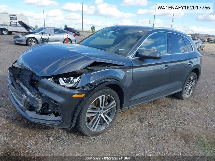 2019 Audi Q5 Progressiv S-Line VIN: WA1ENAFY1K2017756 Lot: 30045377