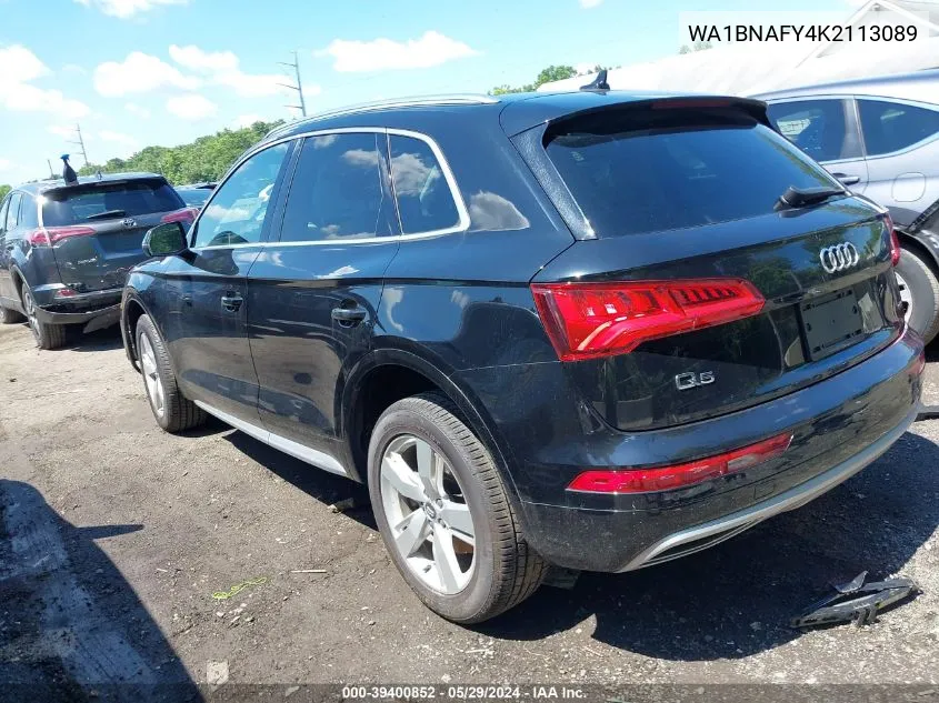 2019 Audi Q5 45 Premium VIN: WA1BNAFY4K2113089 Lot: 39400852