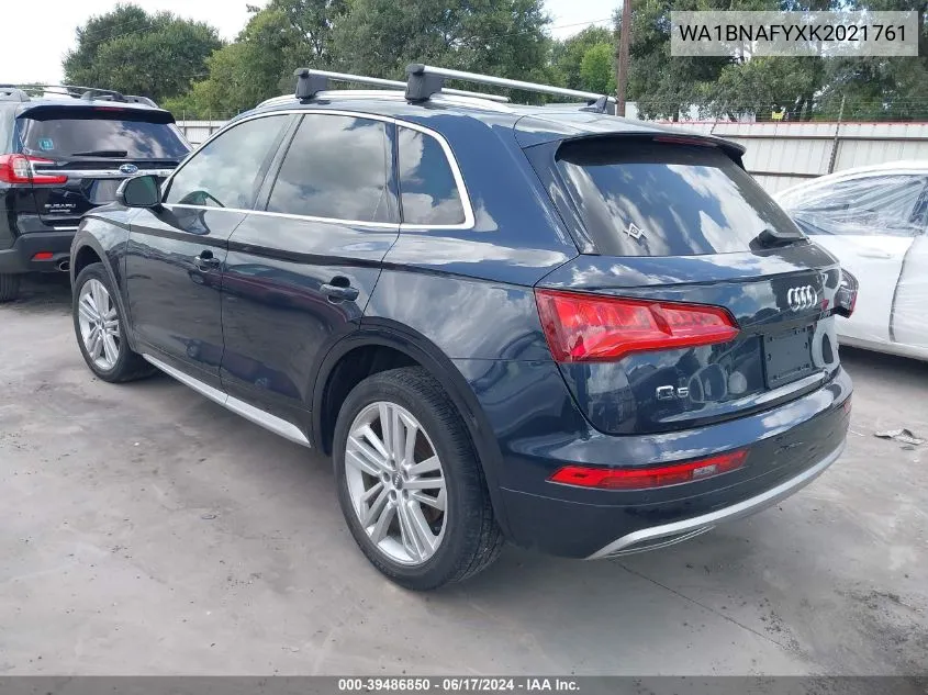 2019 Audi Q5 45 Premium VIN: WA1BNAFYXK2021761 Lot: 39486850