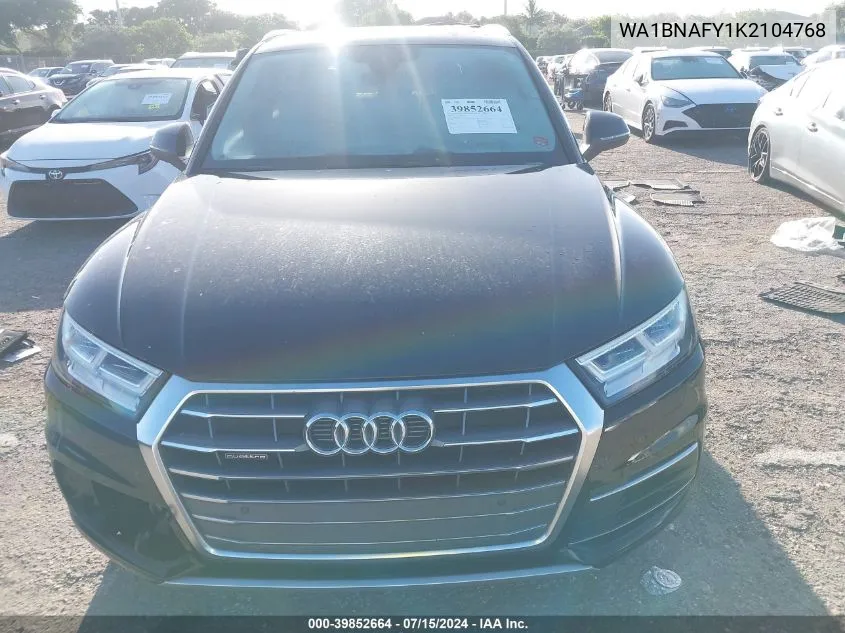 2019 Audi Q5 45 Premium VIN: WA1BNAFY1K2104768 Lot: 39852664