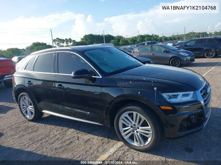 2019 Audi Q5 45 Premium VIN: WA1BNAFY1K2104768 Lot: 39852664