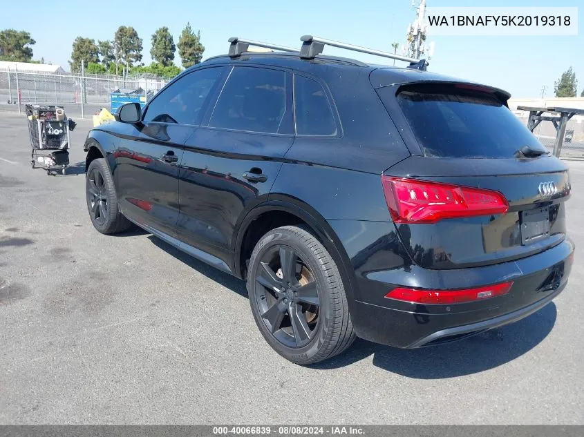 2019 Audi Q5 45 Premium VIN: WA1BNAFY5K2019318 Lot: 40066839