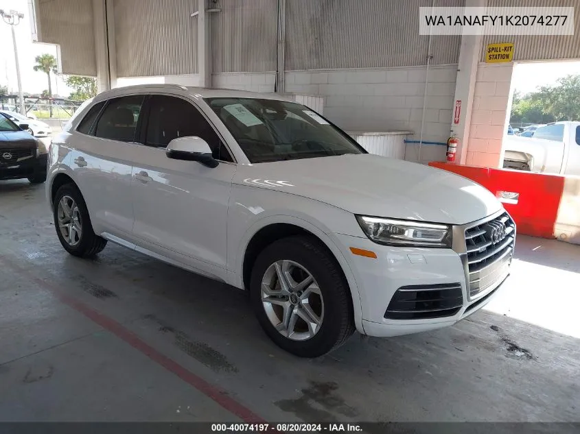 2019 Audi Q5 Premium VIN: WA1ANAFY1K2074277 Lot: 40074197