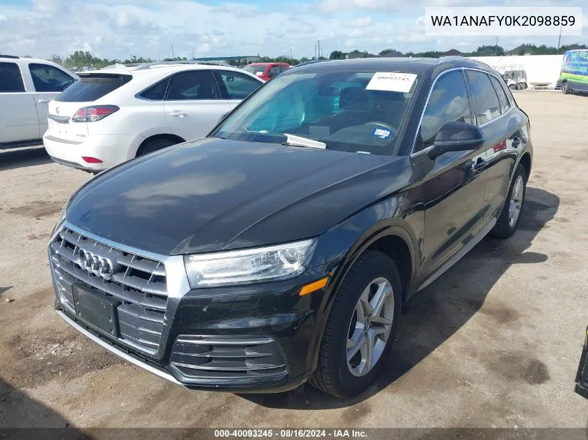 WA1ANAFY0K2098859 2019 Audi Q5 45 Premium