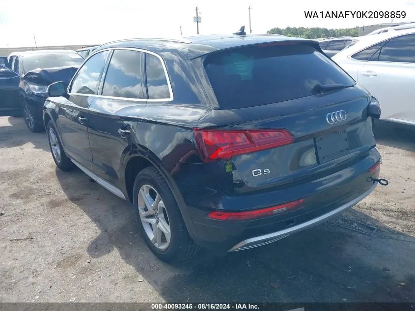 WA1ANAFY0K2098859 2019 Audi Q5 45 Premium