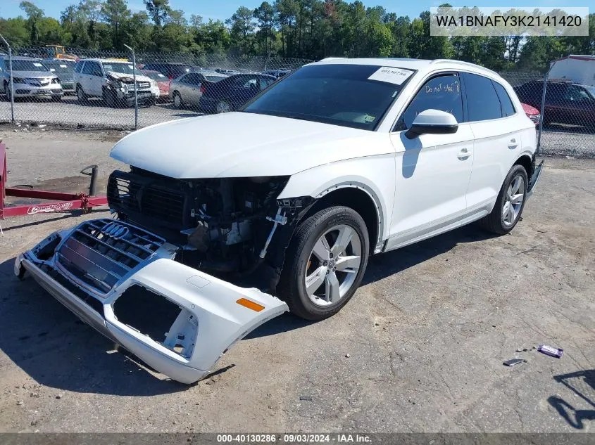 2019 Audi Q5 45 Premium VIN: WA1BNAFY3K2141420 Lot: 40130286