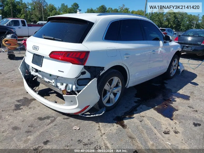 2019 Audi Q5 45 Premium VIN: WA1BNAFY3K2141420 Lot: 40130286