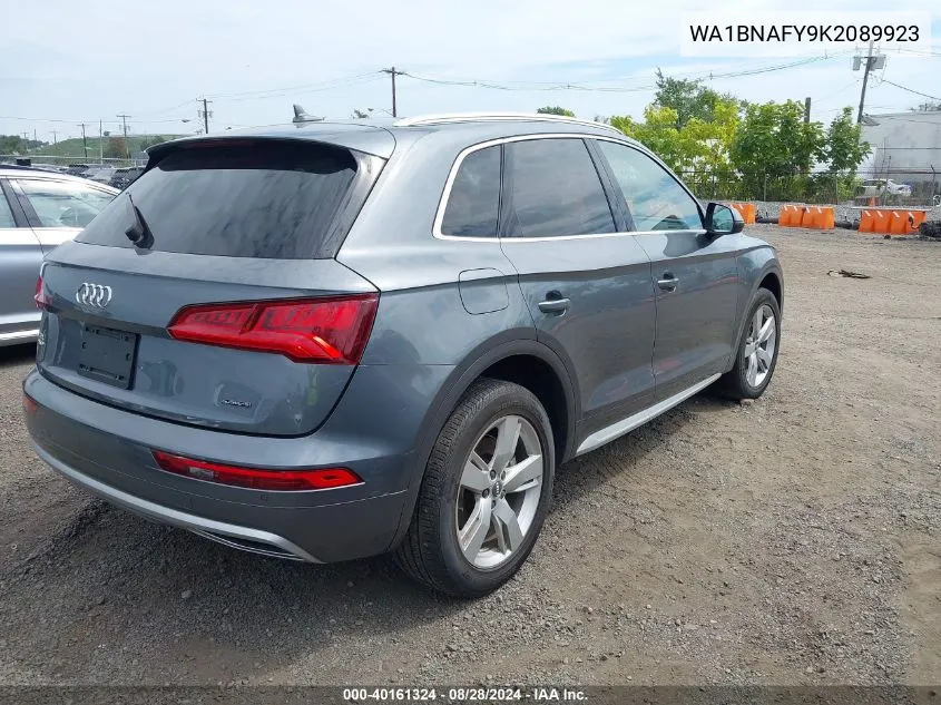 2019 Audi Q5 45 Premium VIN: WA1BNAFY9K2089923 Lot: 40161324