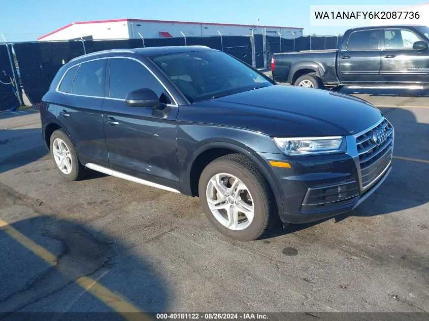 2019 Audi Q5 45 Premium VIN: WA1ANAFY6K2087736 Lot: 40181122