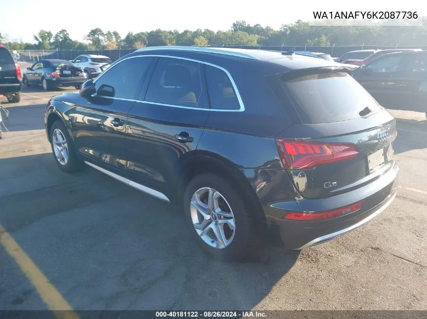 2019 Audi Q5 45 Premium VIN: WA1ANAFY6K2087736 Lot: 40181122