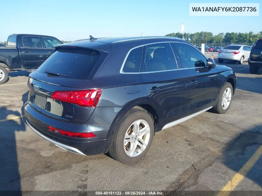 2019 Audi Q5 45 Premium VIN: WA1ANAFY6K2087736 Lot: 40181122