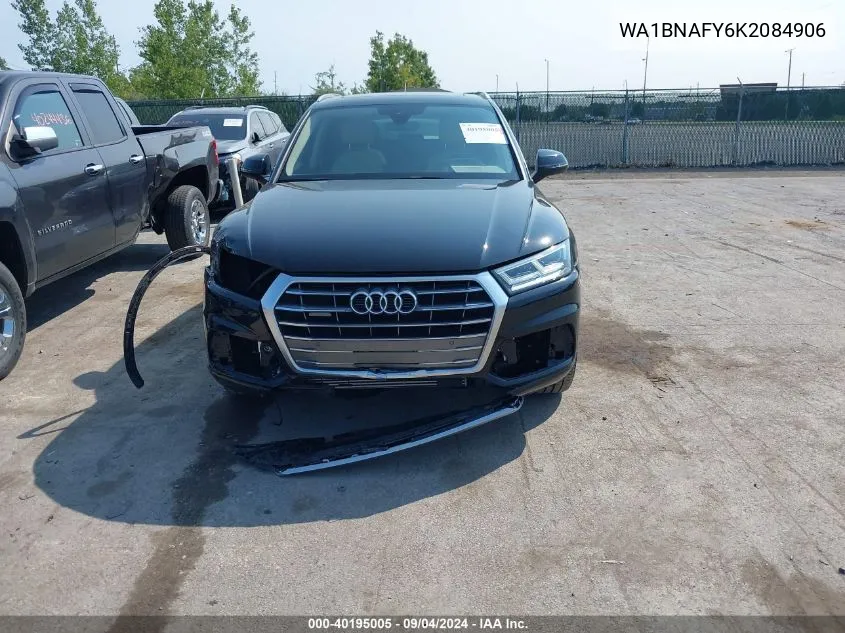 2019 Audi Q5 45 Premium VIN: WA1BNAFY6K2084906 Lot: 40195005