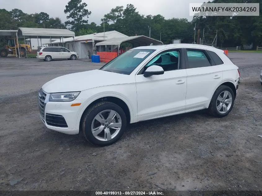 2019 Audi Q5 45 Premium VIN: WA1ANAFY4K2034260 Lot: 40199313