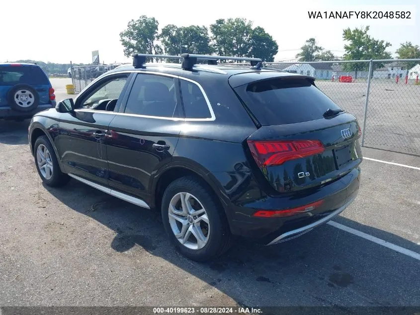 2019 Audi Q5 45 Premium VIN: WA1ANAFY8K2048582 Lot: 40199623