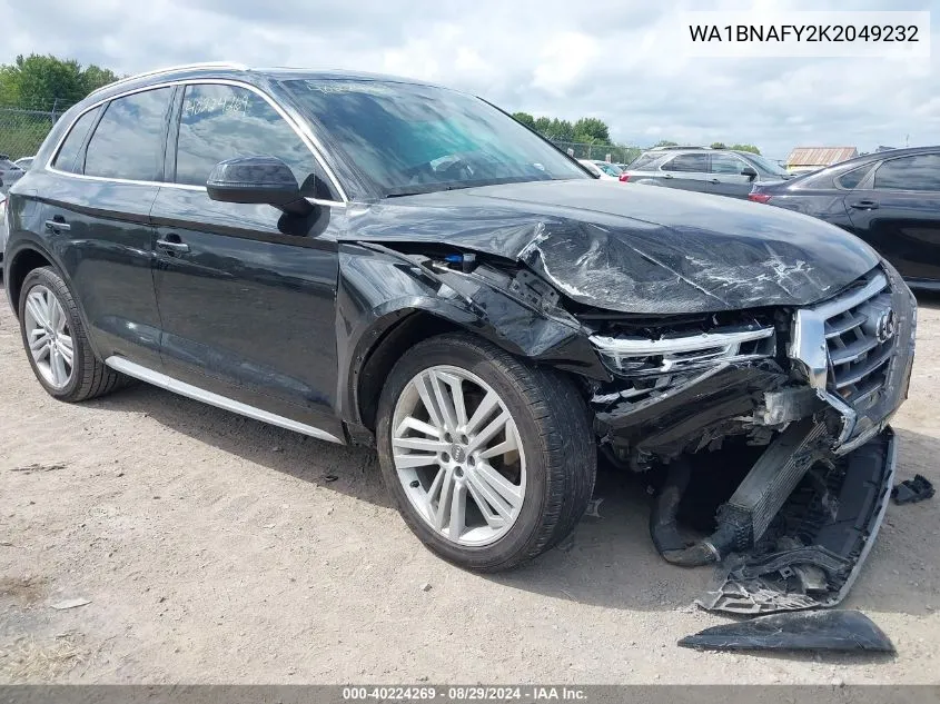 2019 Audi Q5 45 Premium VIN: WA1BNAFY2K2049232 Lot: 40224269