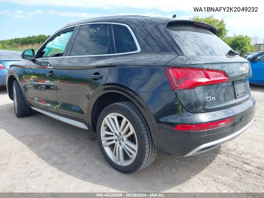 2019 Audi Q5 45 Premium VIN: WA1BNAFY2K2049232 Lot: 40224269