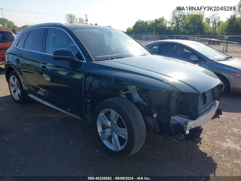 2019 Audi Q5 45 Premium VIN: WA1BNAFY3K2045285 Lot: 40226582