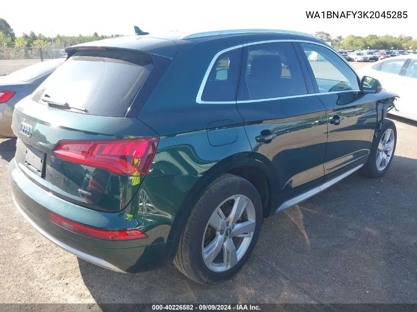 2019 Audi Q5 45 Premium VIN: WA1BNAFY3K2045285 Lot: 40226582