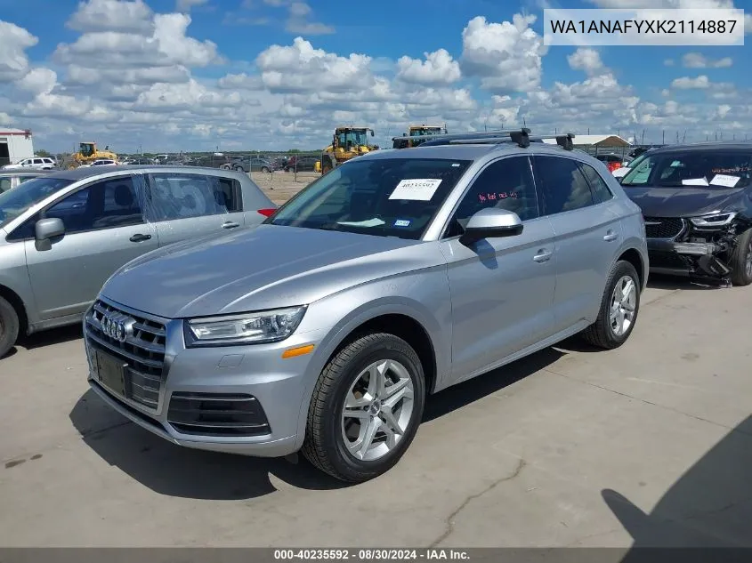 WA1ANAFYXK2114887 2019 Audi Q5 45 Premium