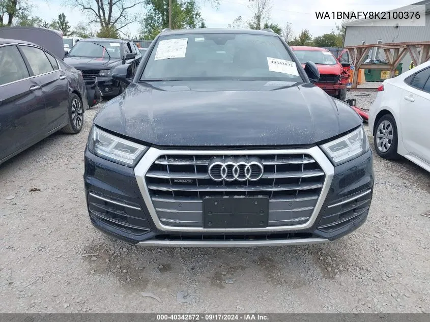 2019 Audi Q5 45 Premium VIN: WA1BNAFY8K2100376 Lot: 40342872