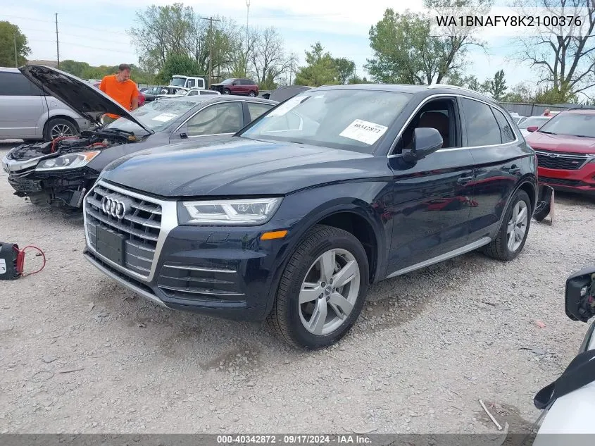 2019 Audi Q5 45 Premium VIN: WA1BNAFY8K2100376 Lot: 40342872