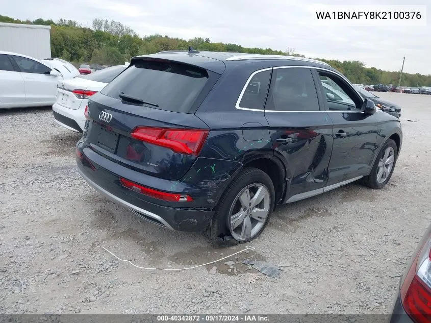 2019 Audi Q5 45 Premium VIN: WA1BNAFY8K2100376 Lot: 40342872