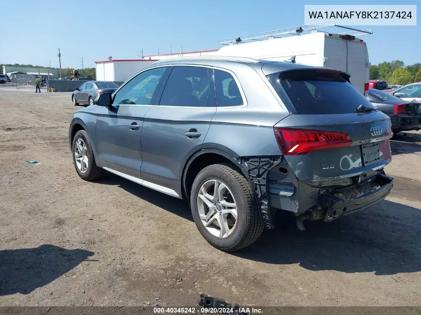 WA1ANAFY8K2137424 2019 Audi Q5 45 Premium