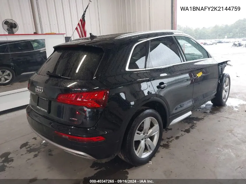 2019 Audi Q5 Premium Plus VIN: WA1BNAFY2K2144759 Lot: 40347265