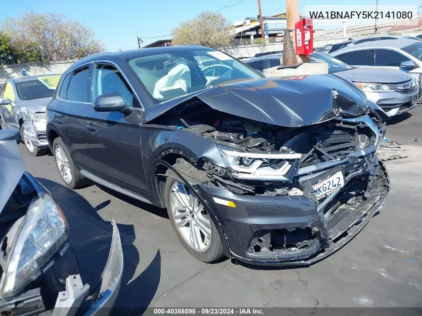 2019 Audi Q5 45 Premium VIN: WA1BNAFY5K2141080 Lot: 40388598