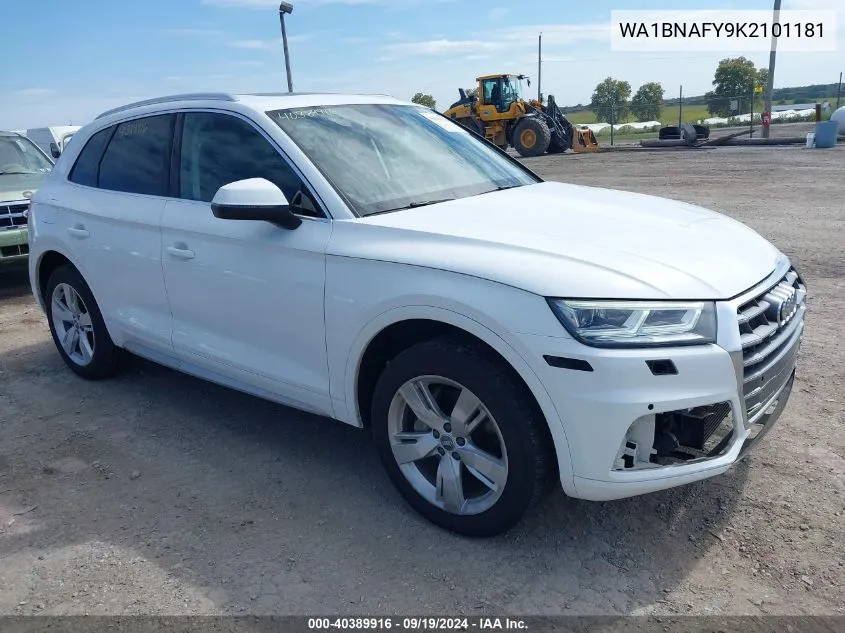 2019 Audi Q5 45 Premium VIN: WA1BNAFY9K2101181 Lot: 40389916