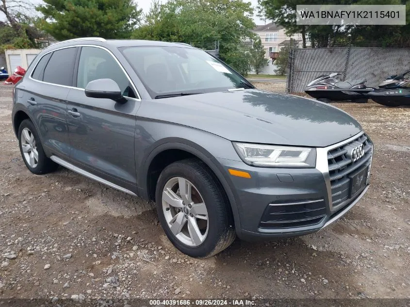 2019 Audi Q5 Premium Plus VIN: WA1BNAFY1K2115401 Lot: 40391686