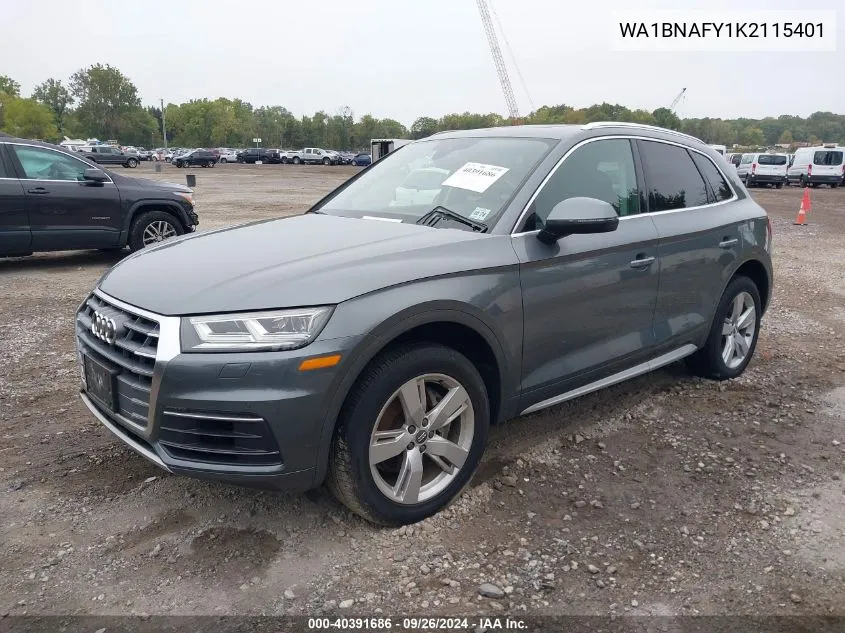 2019 Audi Q5 Premium Plus VIN: WA1BNAFY1K2115401 Lot: 40391686