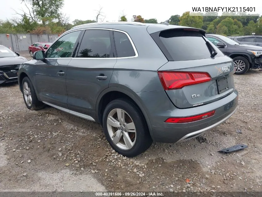 2019 Audi Q5 Premium Plus VIN: WA1BNAFY1K2115401 Lot: 40391686