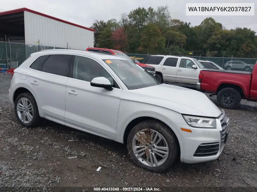 2019 Audi Q5 45 Premium VIN: WA1BNAFY6K2037827 Lot: 40433348