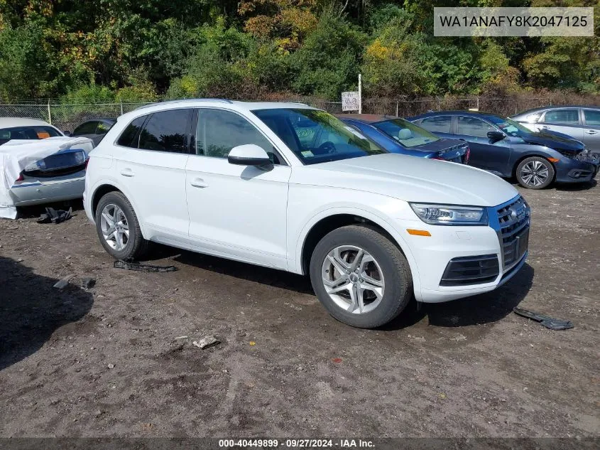 2019 Audi Q5 45 Premium VIN: WA1ANAFY8K2047125 Lot: 40449899